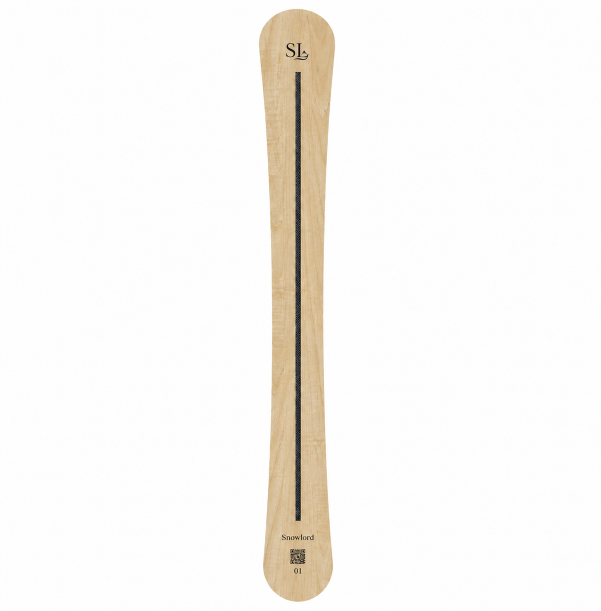 Le Must de Snowlord, dessus en bois naturel et bande centrale en carbone véritable