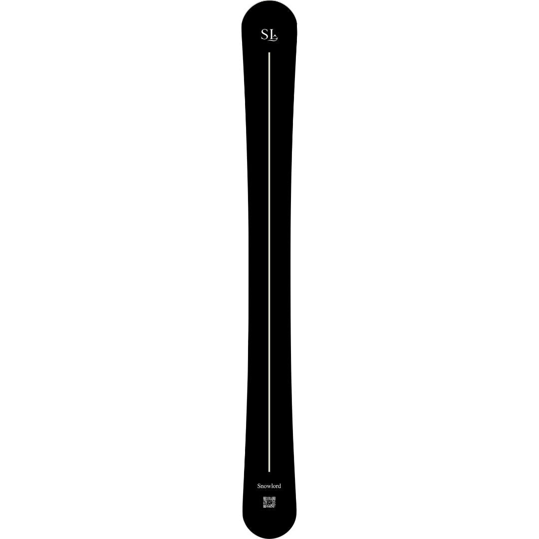 Planche Snowlord noire et blanche inspirée du skwal et du monoski. Un design intemporel et précis, alliant équilibre, stabilité et glisse alpine.